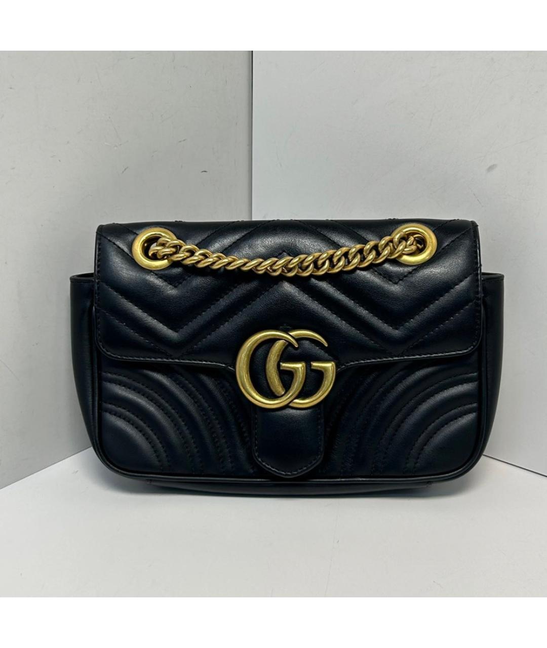 GUCCI Черная кожаная сумка через плечо, фото 9