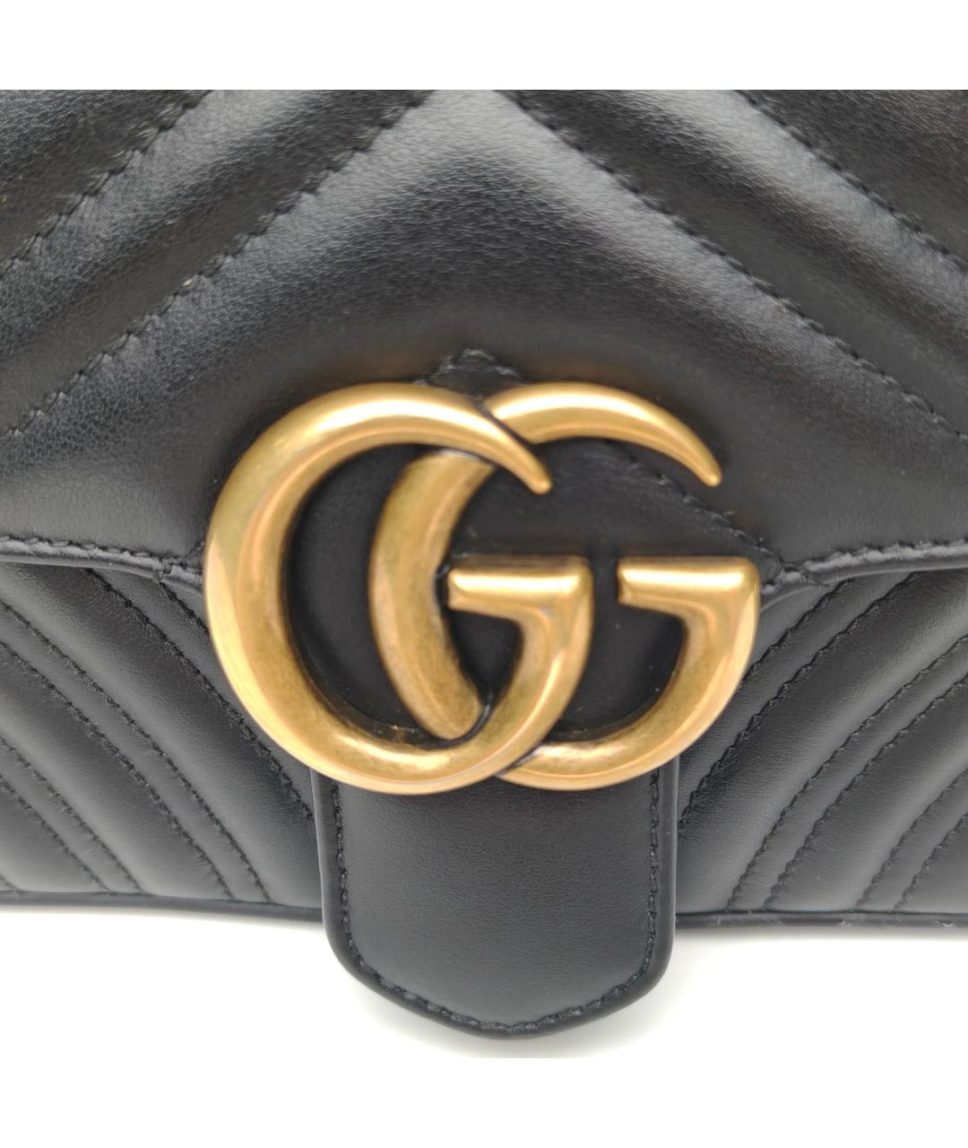 GUCCI Черная кожаная сумка через плечо, фото 7