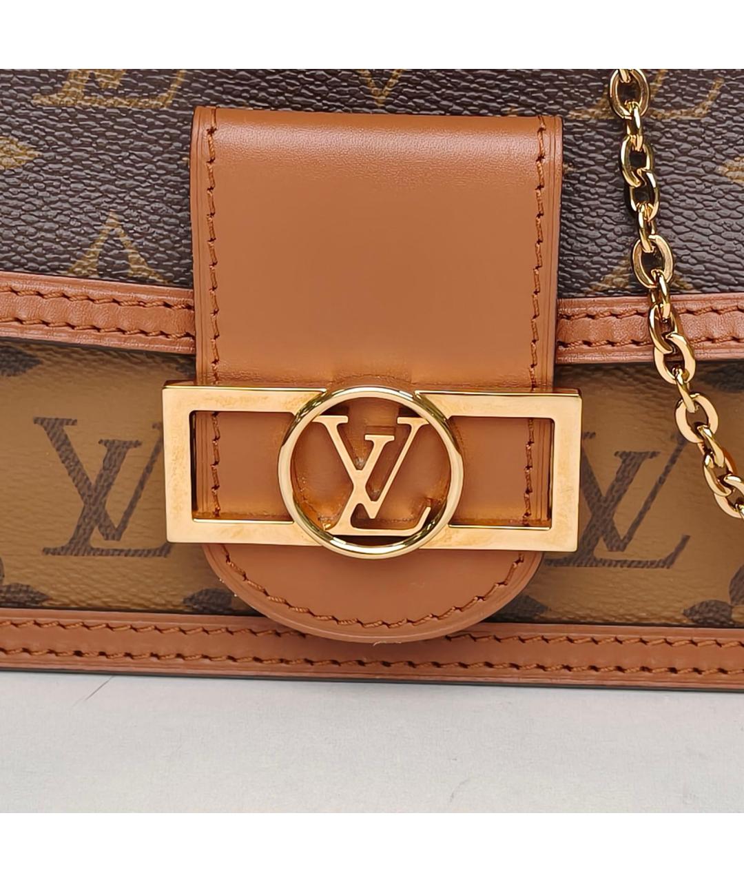 LOUIS VUITTON Коричневая кожаная сумка через плечо, фото 7