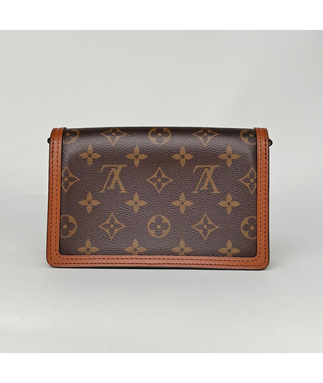 LOUIS VUITTON Коричневая кожаная сумка через плечо, фото 4