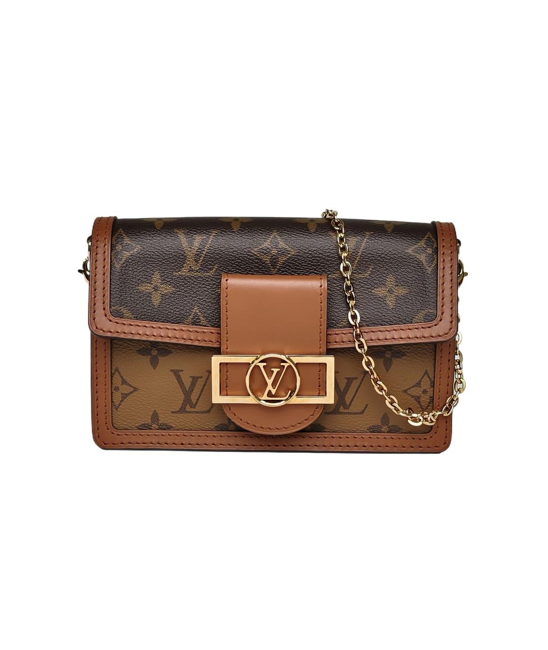 LOUIS VUITTON Коричневая кожаная сумка через плечо, фото 9