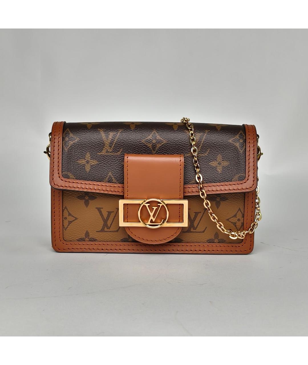 LOUIS VUITTON Коричневая кожаная сумка через плечо, фото 2