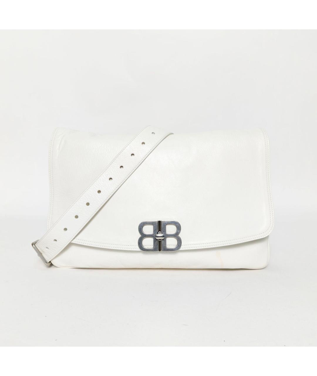 BALENCIAGA Белая кожаная сумка через плечо, фото 2