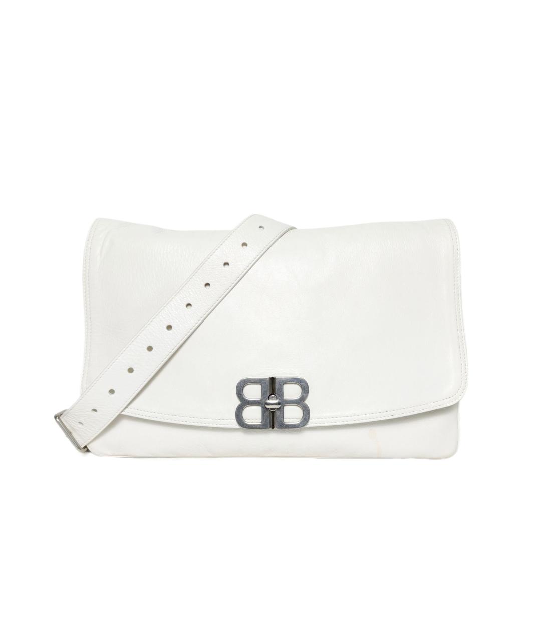 BALENCIAGA Белая кожаная сумка через плечо, фото 10