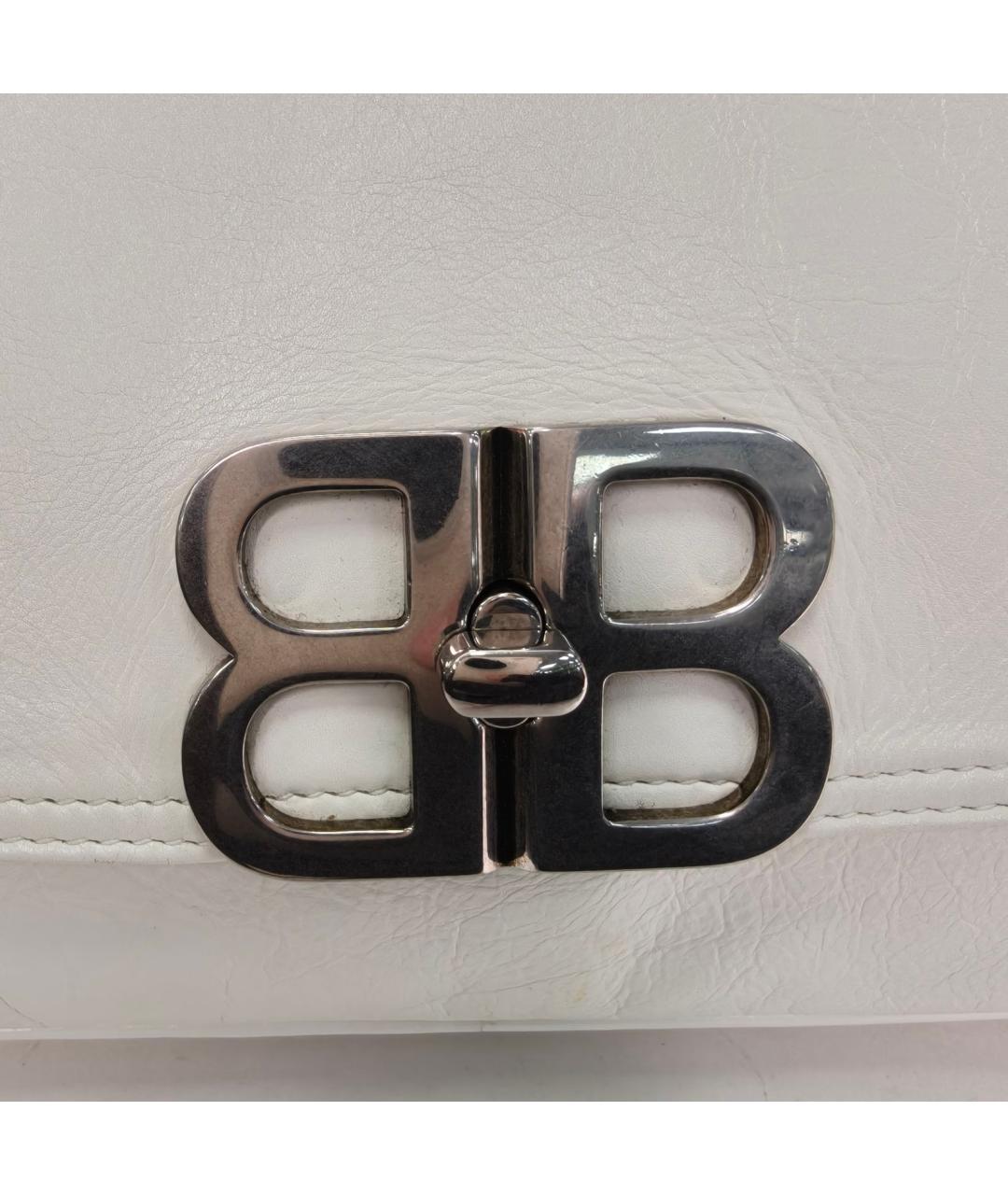 BALENCIAGA Белая кожаная сумка через плечо, фото 7