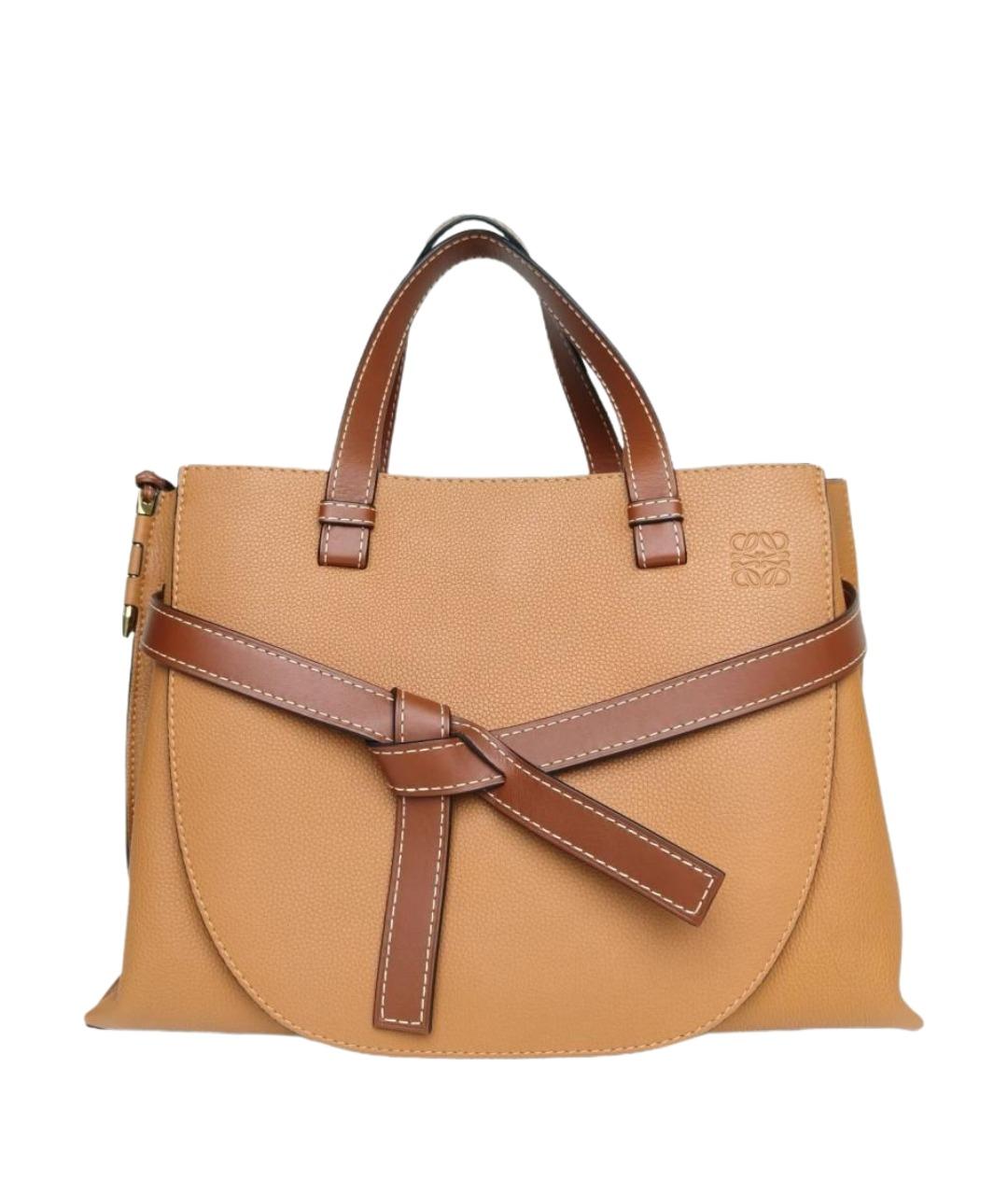 LOEWE Коричневая кожаная сумка через плечо, фото 1