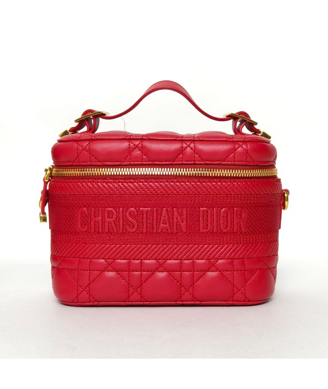 CHRISTIAN DIOR Красная кожаная косметичка, фото 2