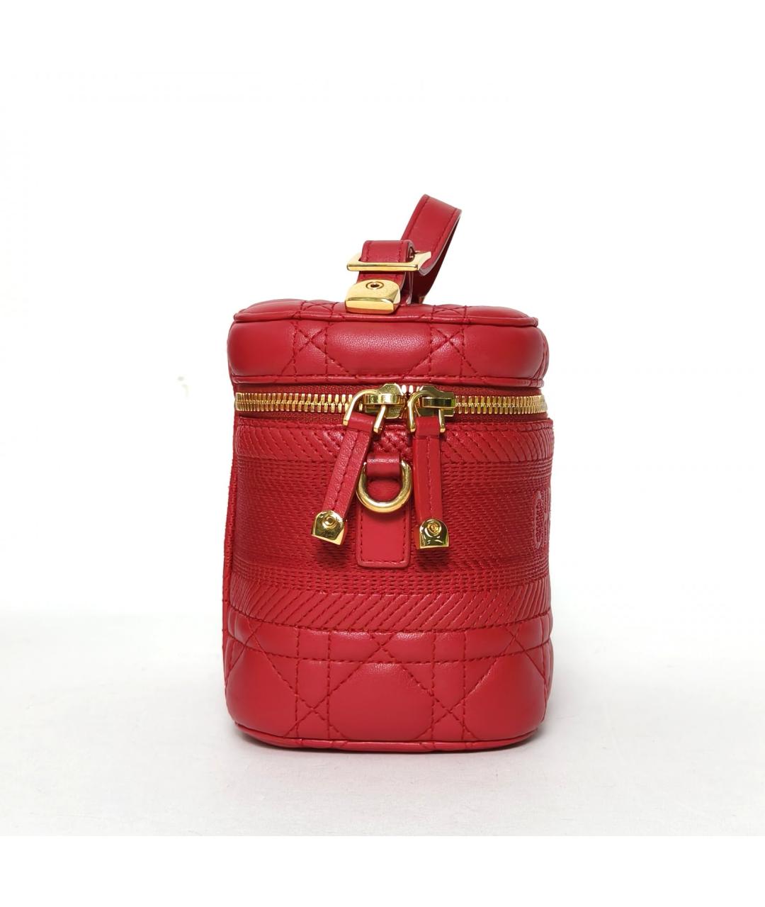 CHRISTIAN DIOR Красная кожаная косметичка, фото 5