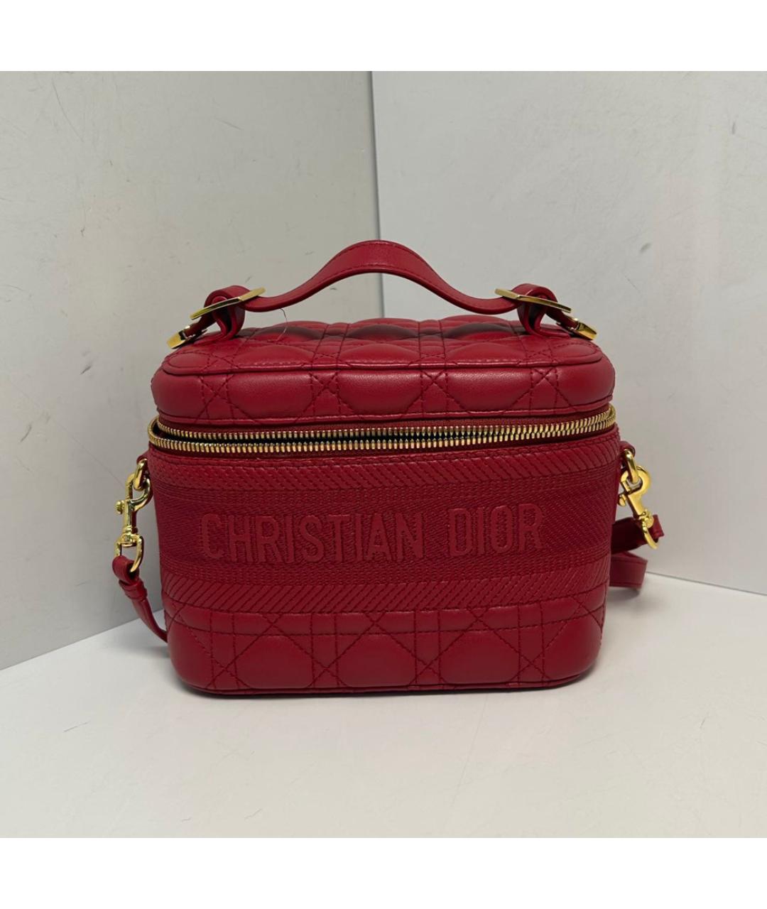 CHRISTIAN DIOR Красная кожаная косметичка, фото 9