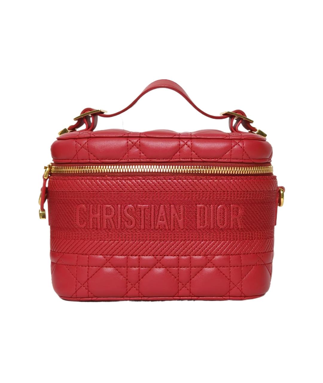 CHRISTIAN DIOR Красная кожаная косметичка, фото 1