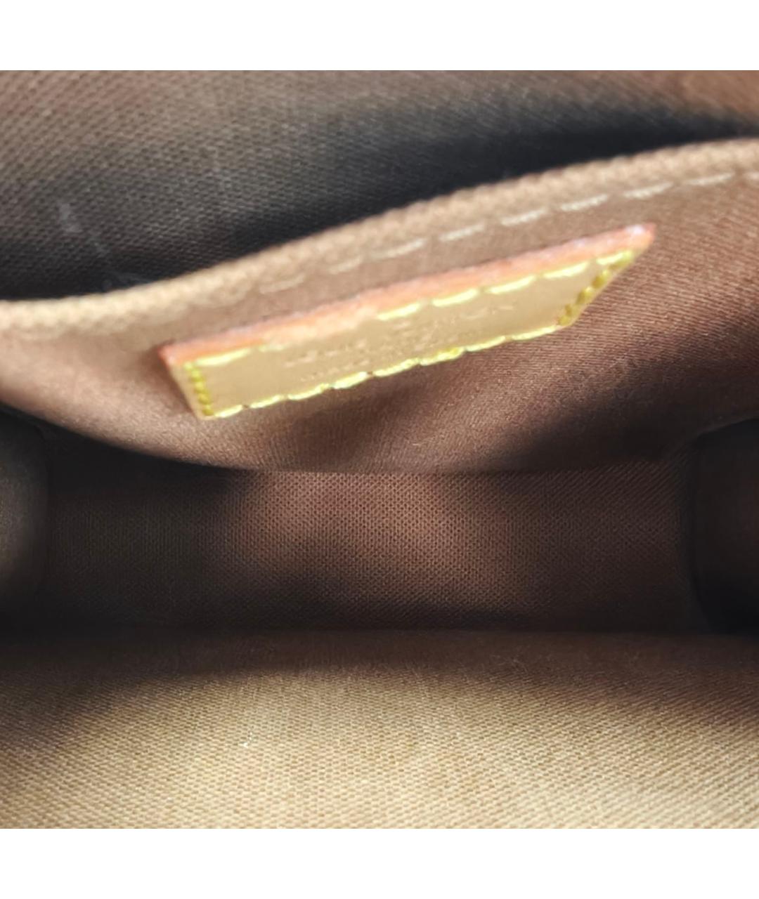 LOUIS VUITTON Коричневая кожаная сумка через плечо, фото 7