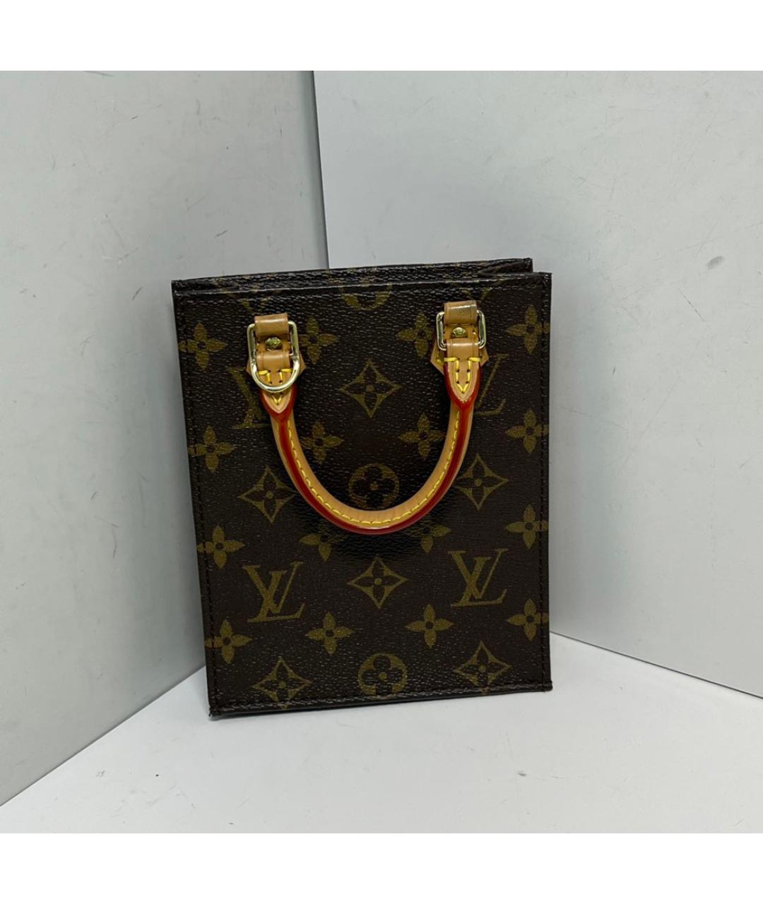 LOUIS VUITTON Коричневая кожаная сумка через плечо, фото 8