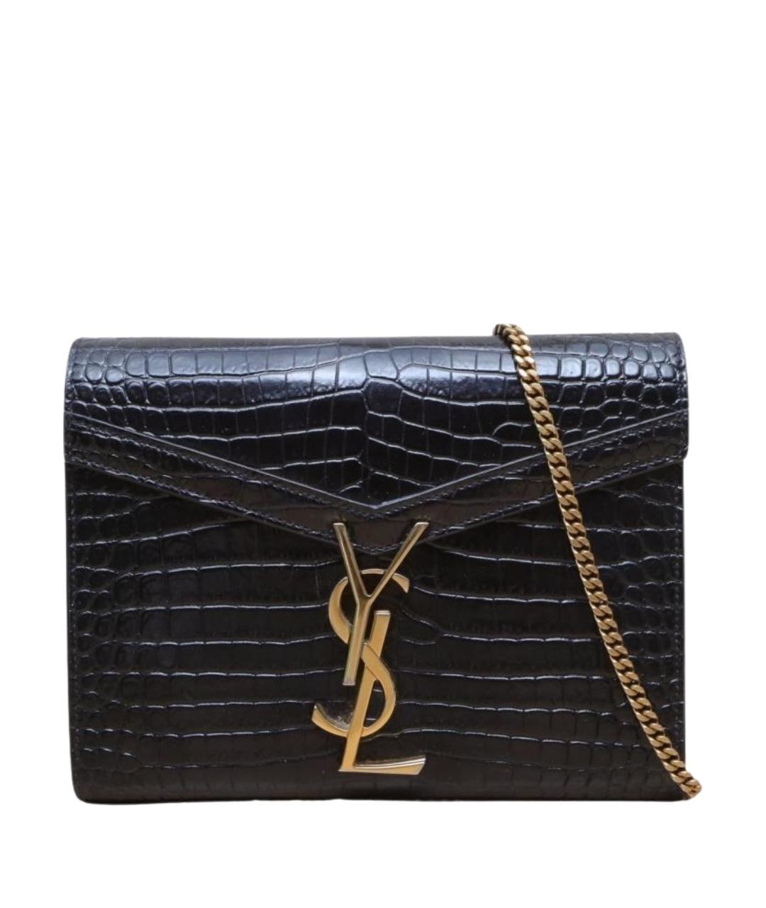 SAINT LAURENT Черная кожаная сумка через плечо, фото 1