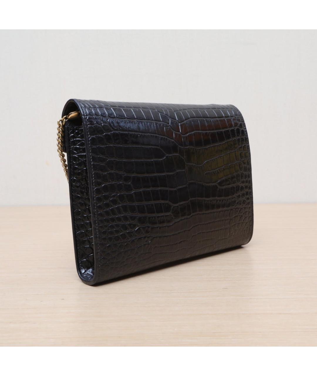 SAINT LAURENT Черная кожаная сумка через плечо, фото 5