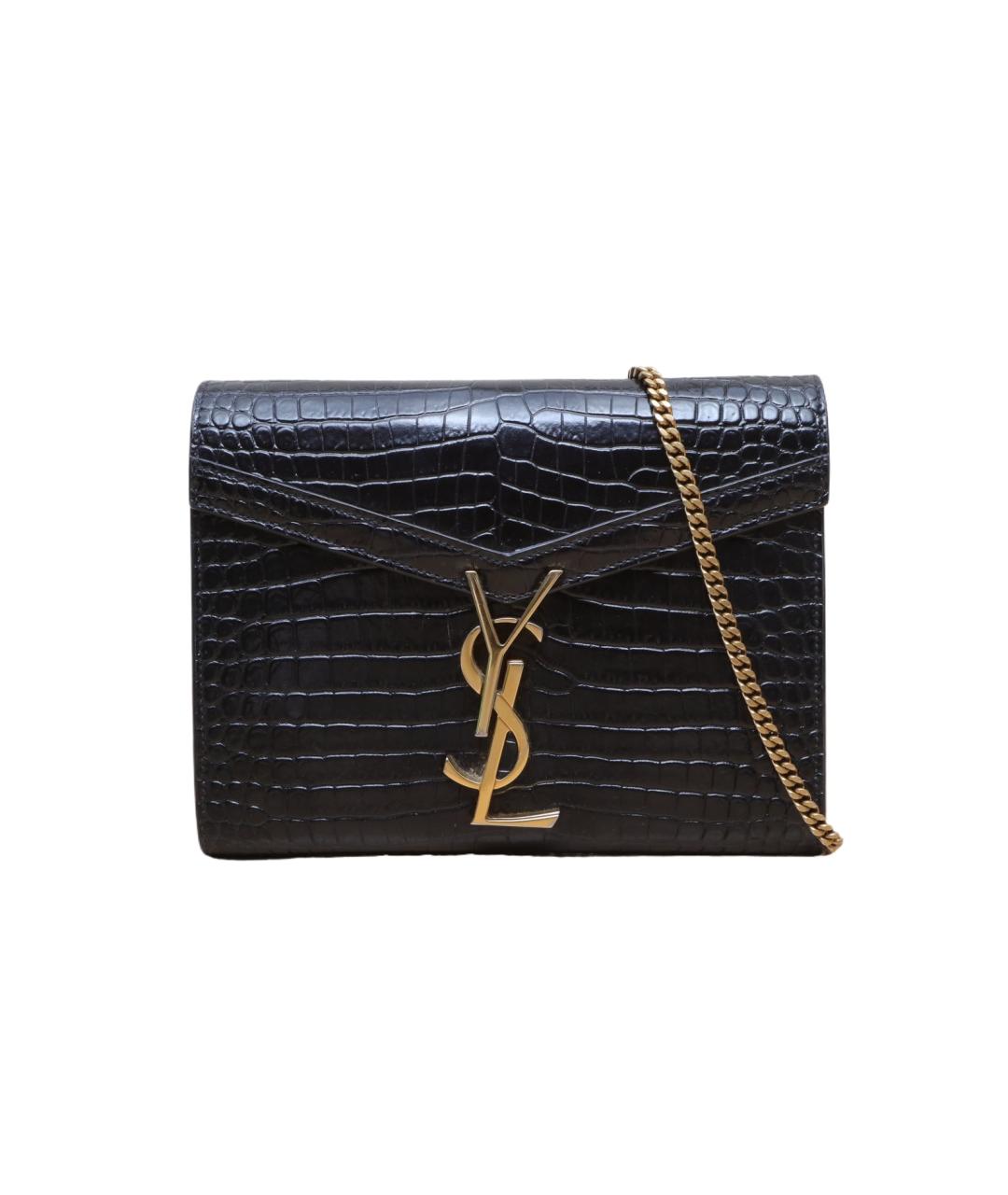 SAINT LAURENT Черная кожаная сумка через плечо, фото 9