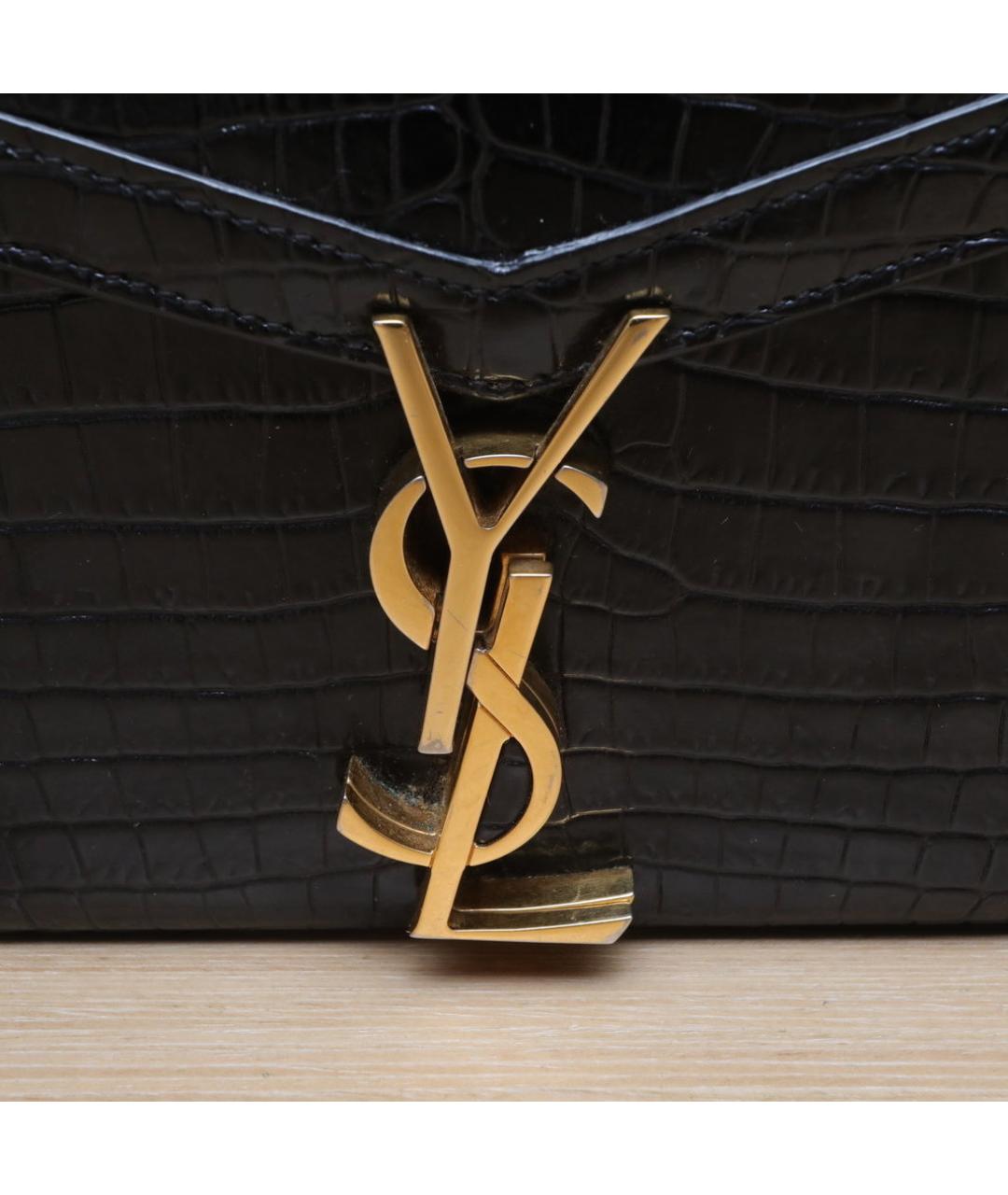 SAINT LAURENT Черная кожаная сумка через плечо, фото 7