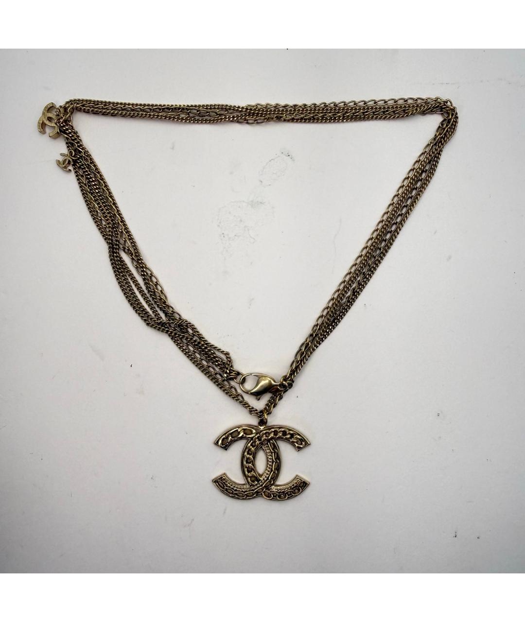 CHANEL Золотое металлическое колье, фото 7