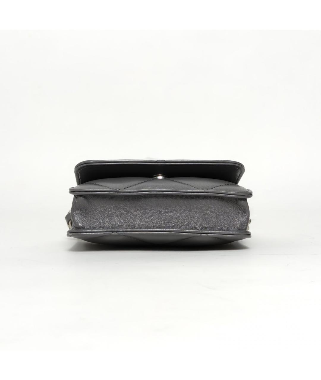 CHANEL Серая кожаная сумка через плечо, фото 5