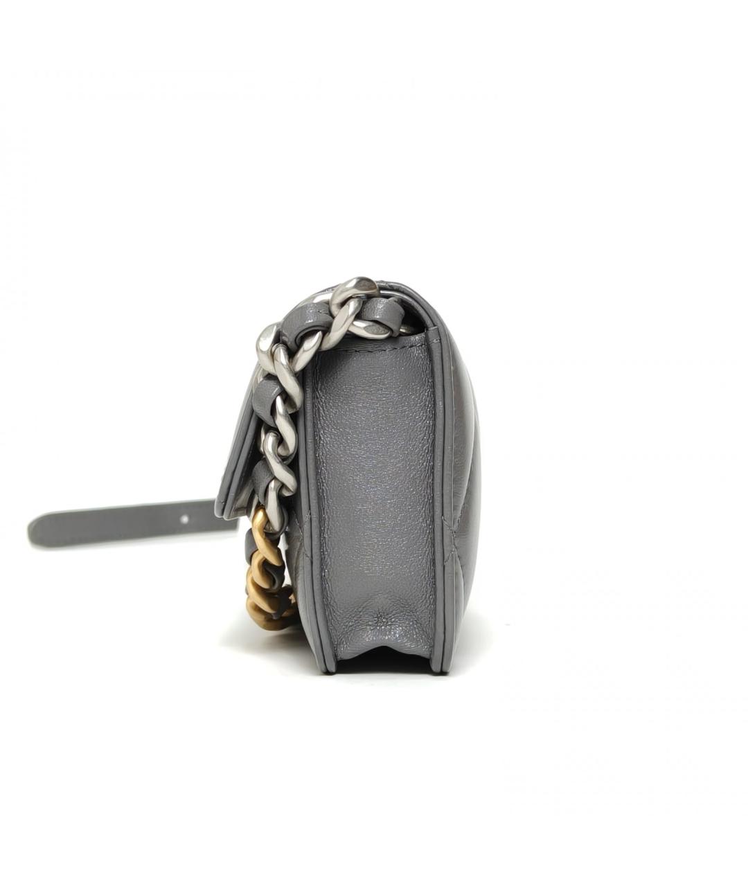 CHANEL Серая кожаная сумка через плечо, фото 2