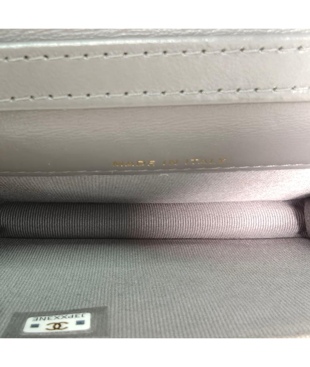 CHANEL Серая кожаная сумка через плечо, фото 7