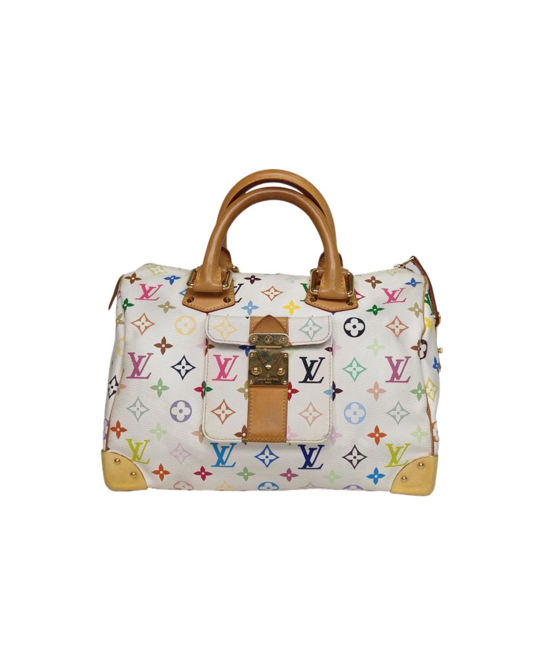 LOUIS VUITTON Белая кожаная сумка с короткими ручками, фото 10