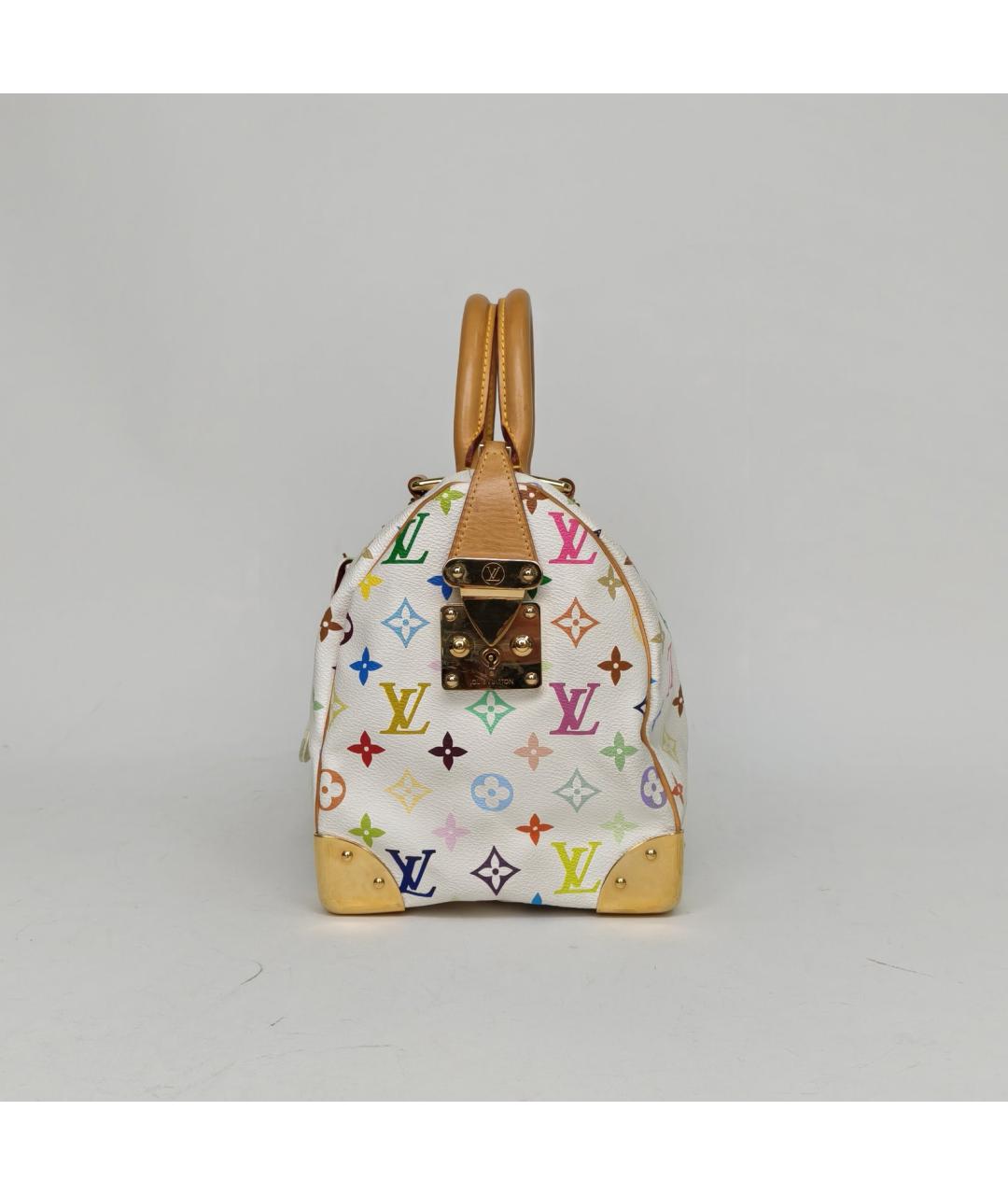 LOUIS VUITTON Белая кожаная сумка с короткими ручками, фото 5