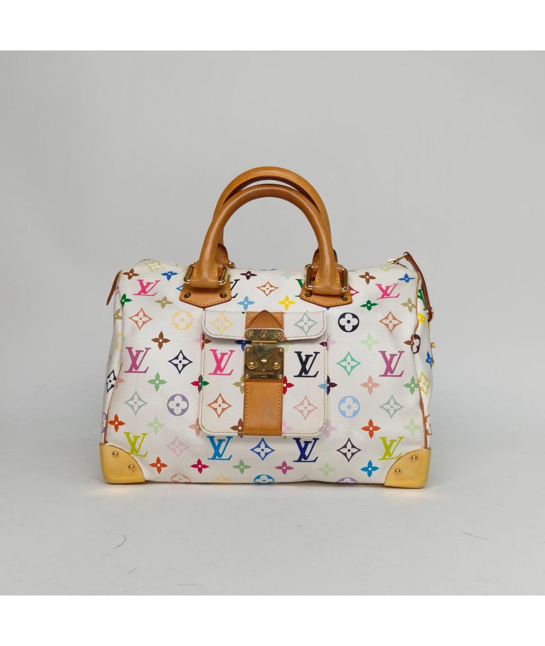 LOUIS VUITTON Белая кожаная сумка с короткими ручками, фото 4