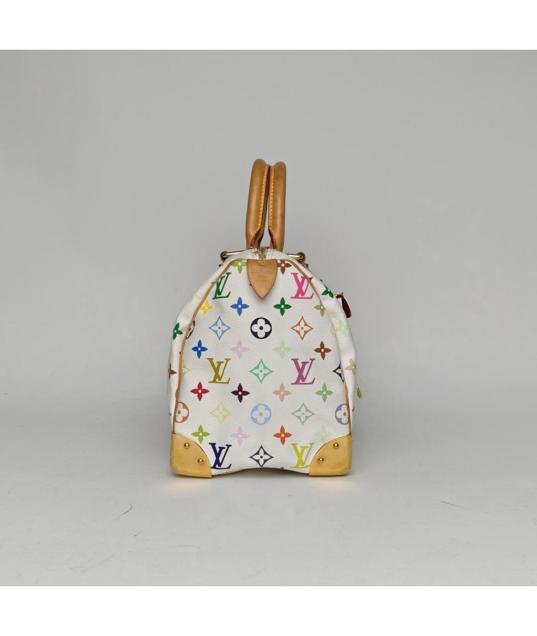 LOUIS VUITTON Белая кожаная сумка с короткими ручками, фото 7