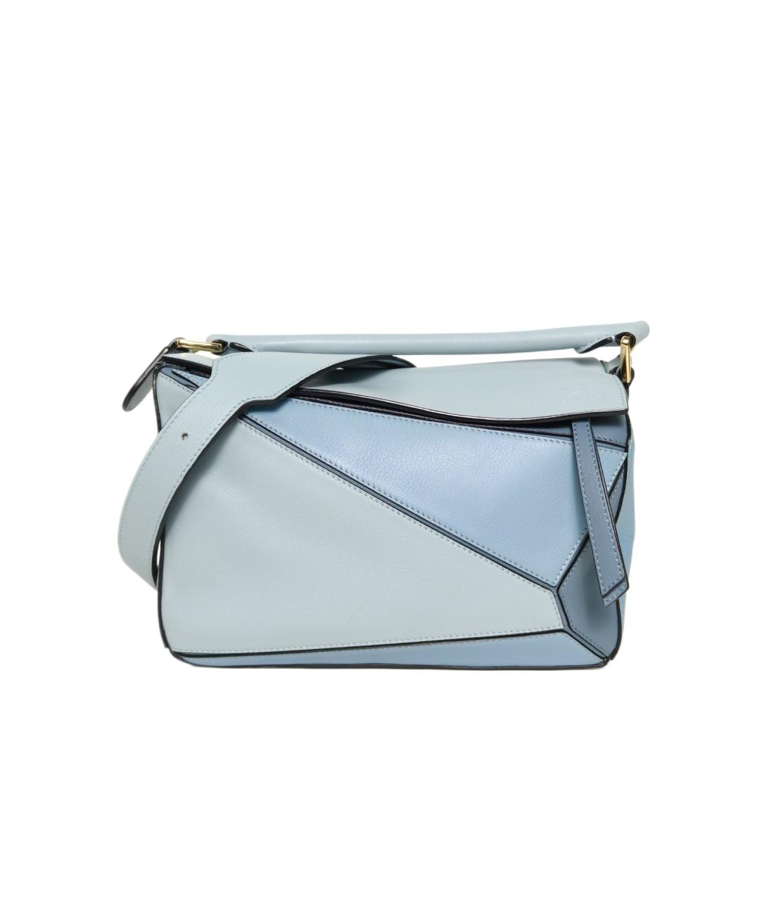 LOEWE Голубая кожаная сумка через плечо, фото 10