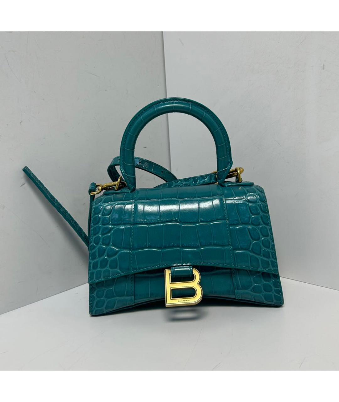 BALENCIAGA Зеленая кожаная сумка через плечо, фото 9