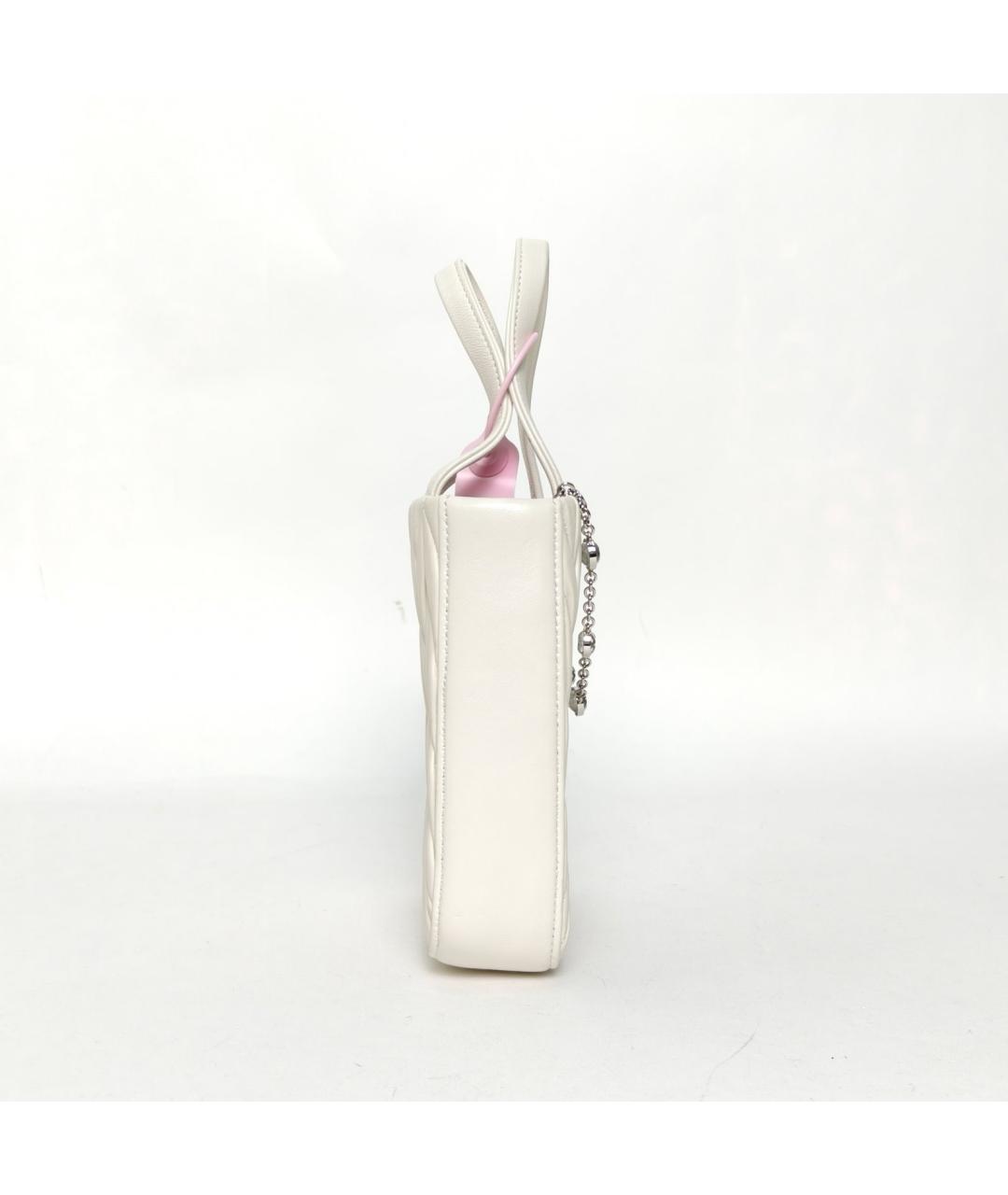 MIU MIU Белая кожаная сумка с короткими ручками, фото 3