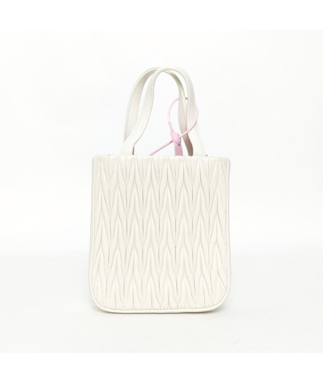 MIU MIU Белая кожаная сумка с короткими ручками, фото 10