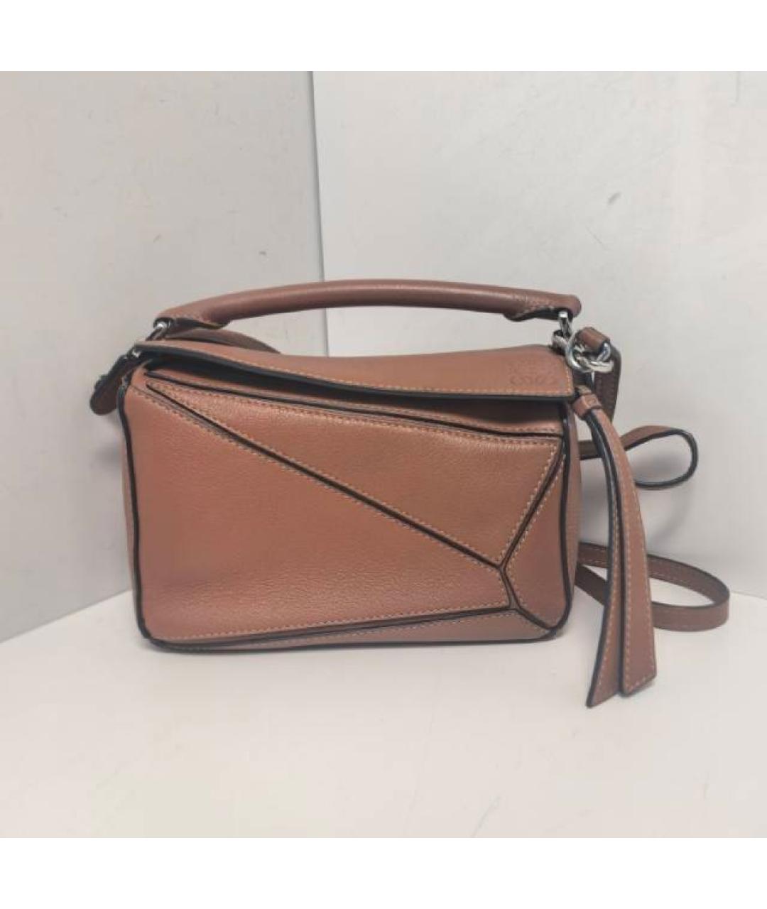 LOEWE Коричневая кожаная сумка через плечо, фото 8