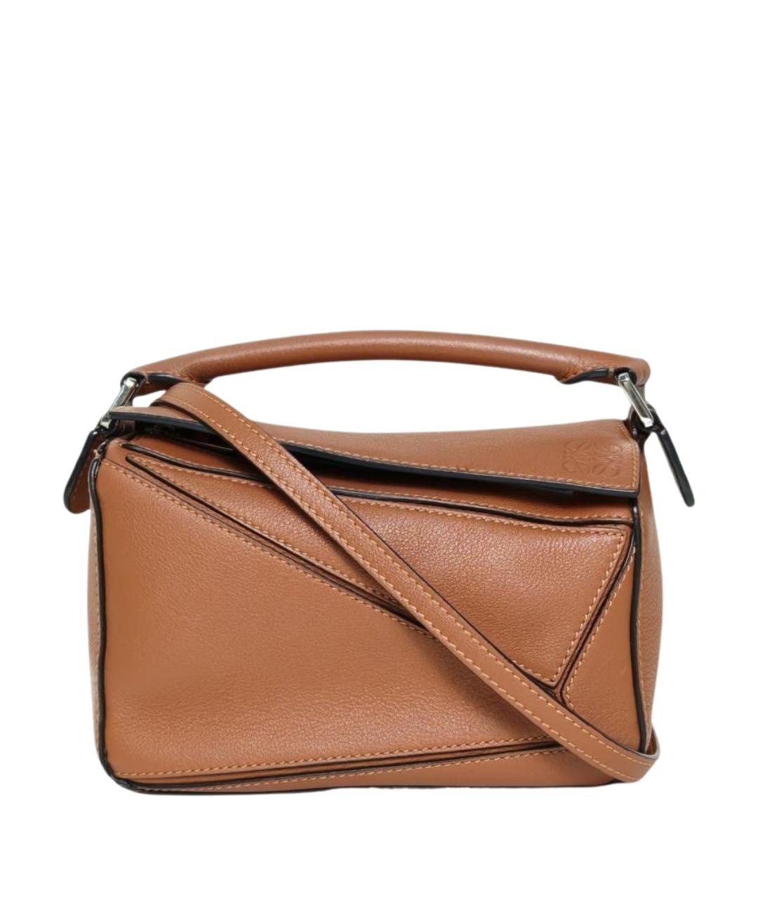 LOEWE Коричневая кожаная сумка через плечо, фото 1