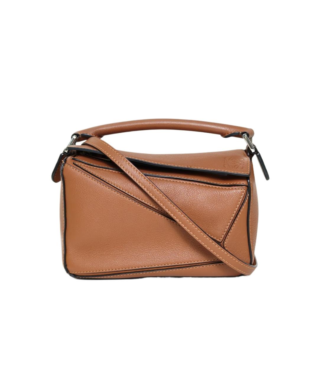 LOEWE Коричневая кожаная сумка через плечо, фото 10