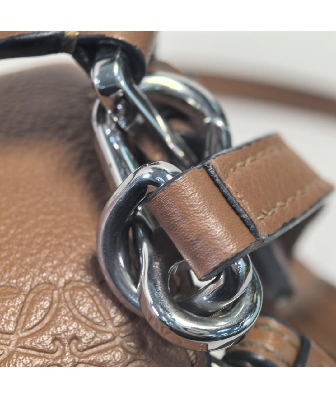 LOEWE Коричневая кожаная сумка через плечо, фото 9