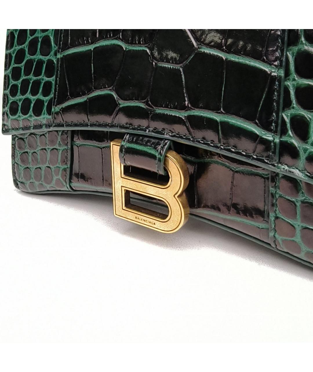 BALENCIAGA Зеленая сумка через плечо из экзотической кожи, фото 8