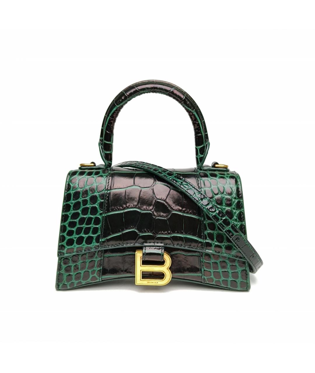 BALENCIAGA Зеленая сумка через плечо из экзотической кожи, фото 2