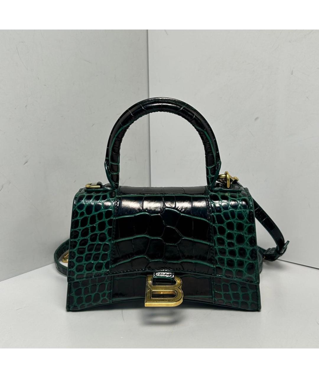 BALENCIAGA Зеленая сумка через плечо из экзотической кожи, фото 9