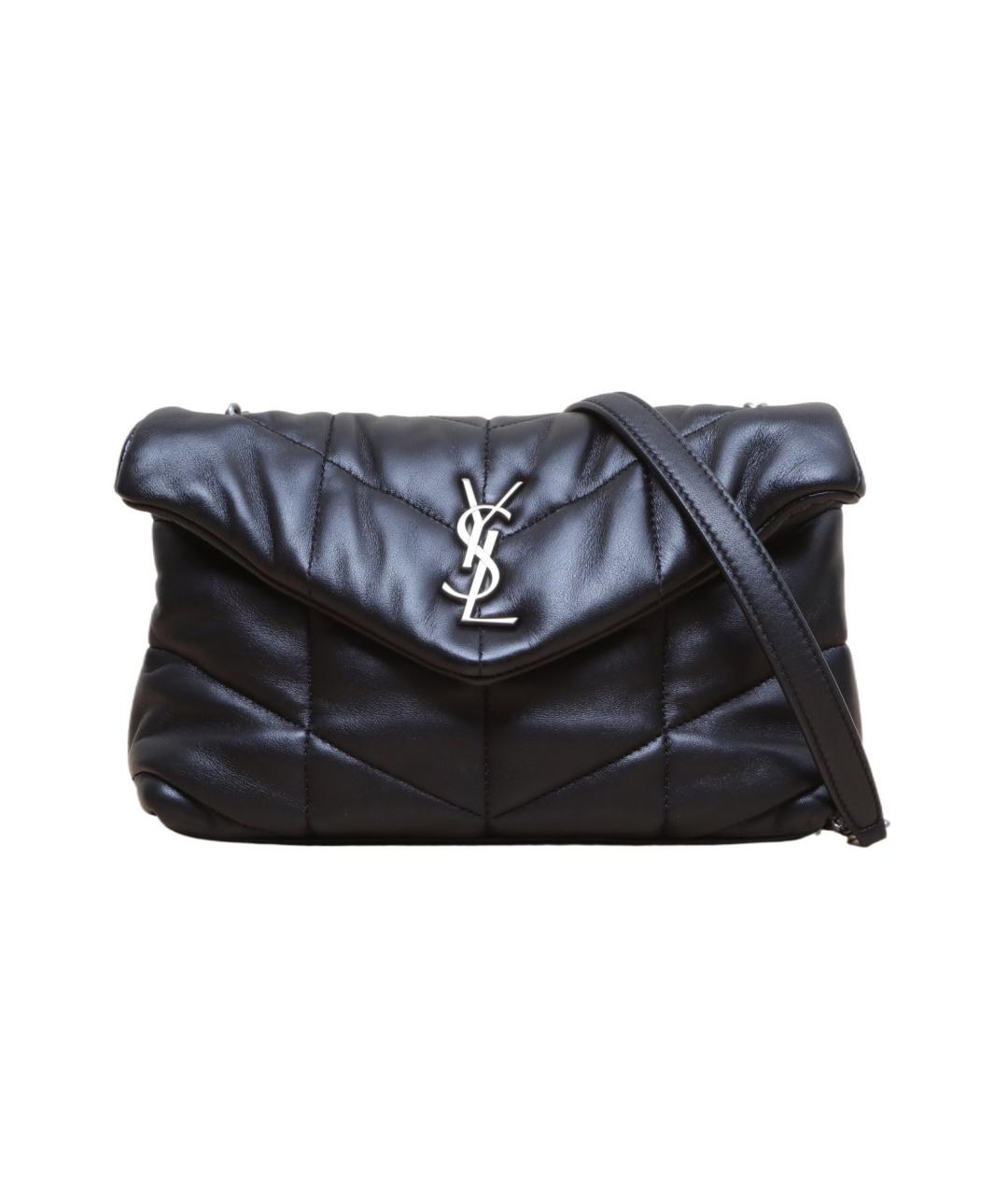 SAINT LAURENT Черная кожаная сумка через плечо, фото 10