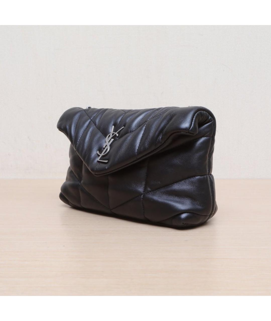 SAINT LAURENT Черная кожаная сумка через плечо, фото 4