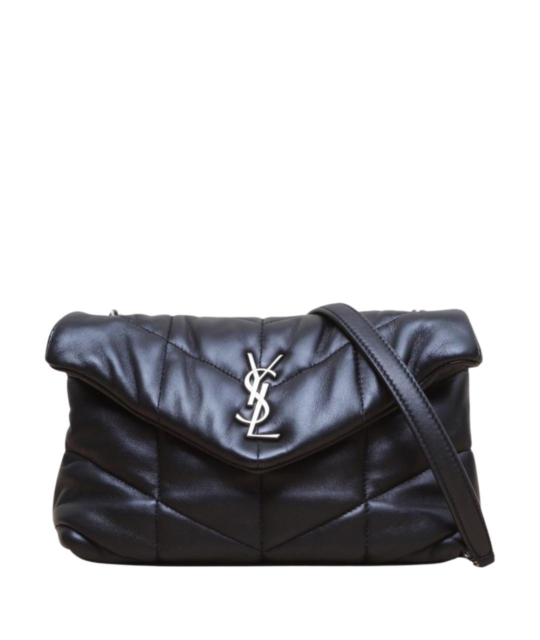 SAINT LAURENT Черная кожаная сумка через плечо, фото 1
