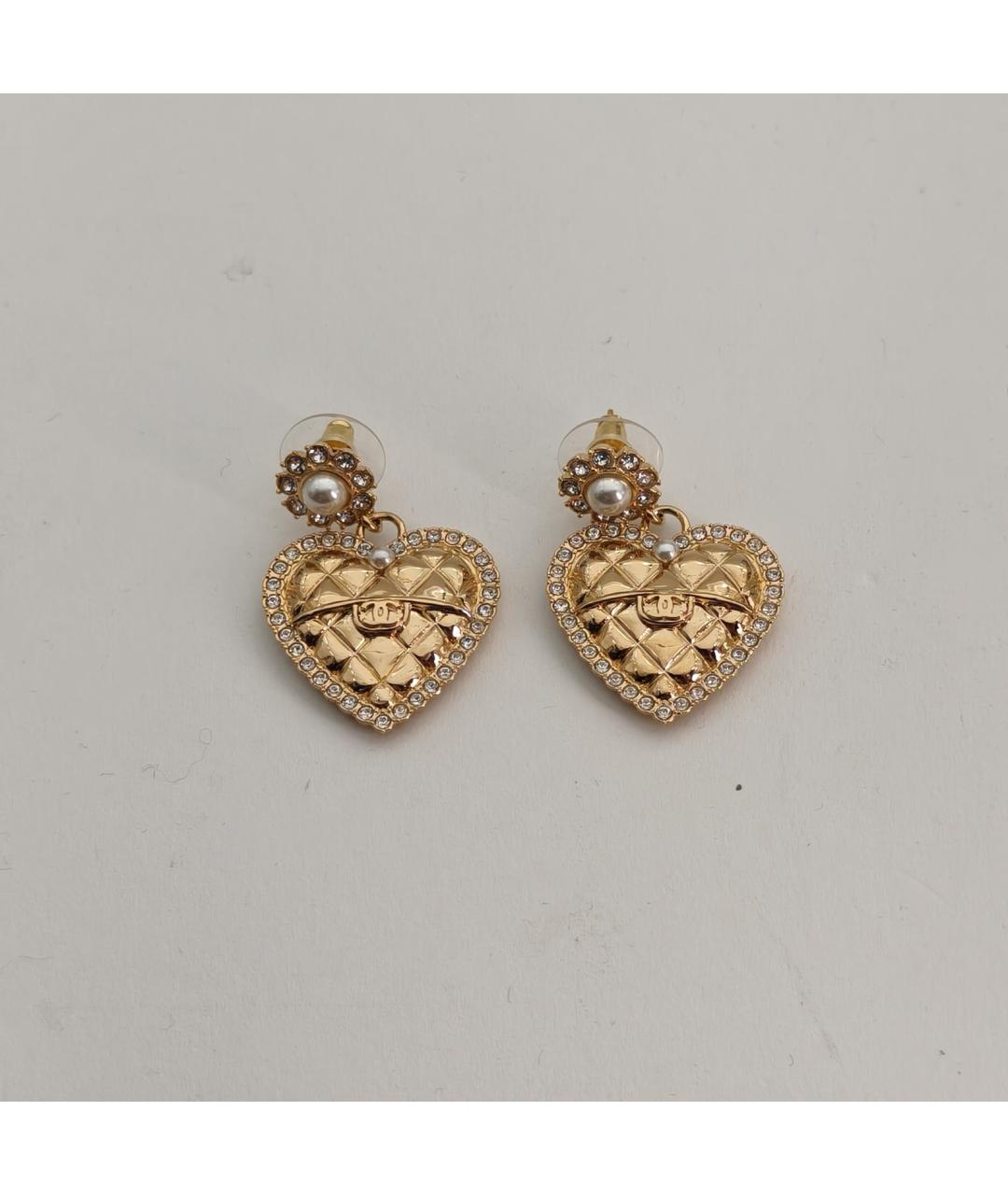 CHANEL Золотые латунные серьги, фото 2