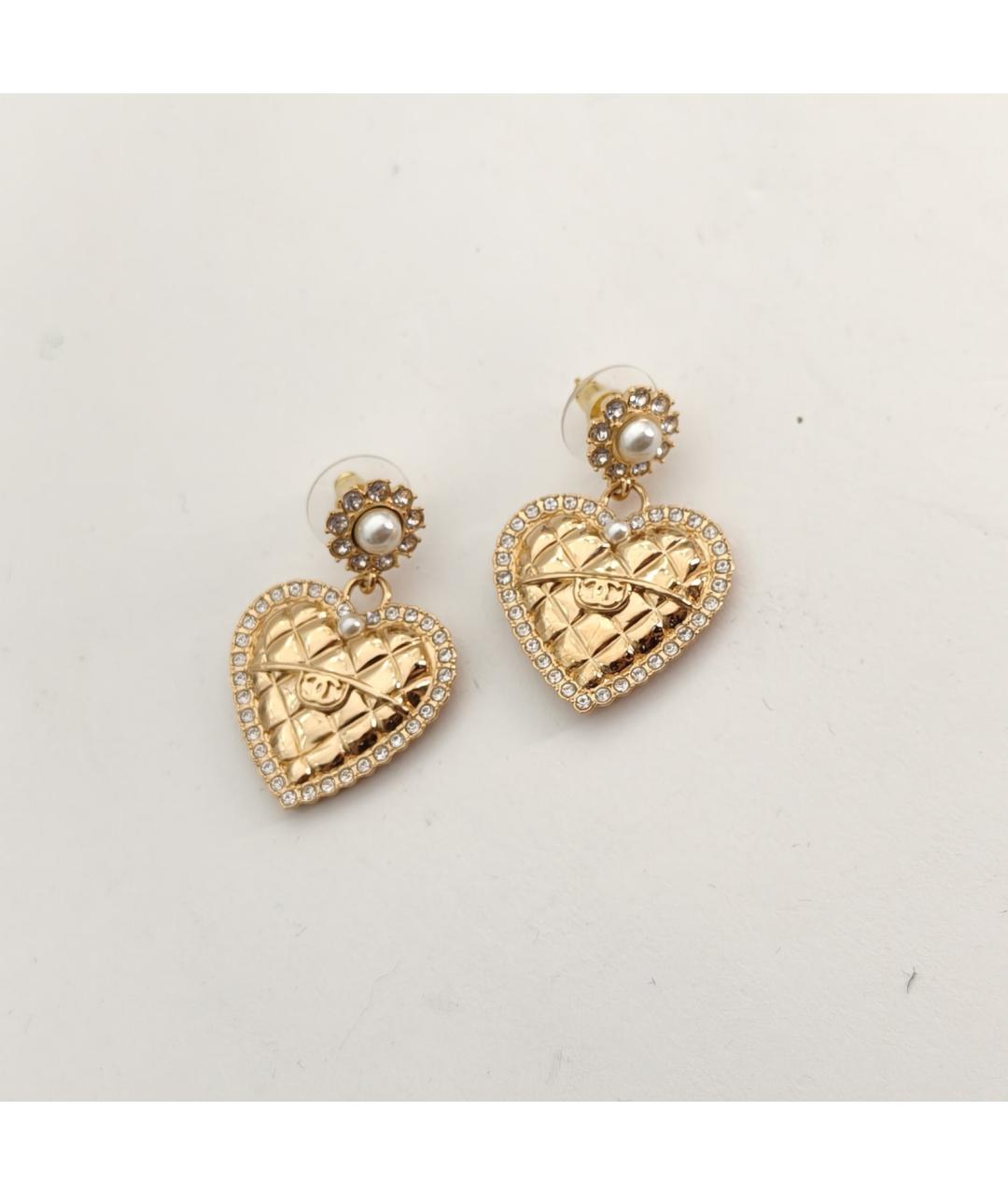 CHANEL Золотые латунные серьги, фото 3