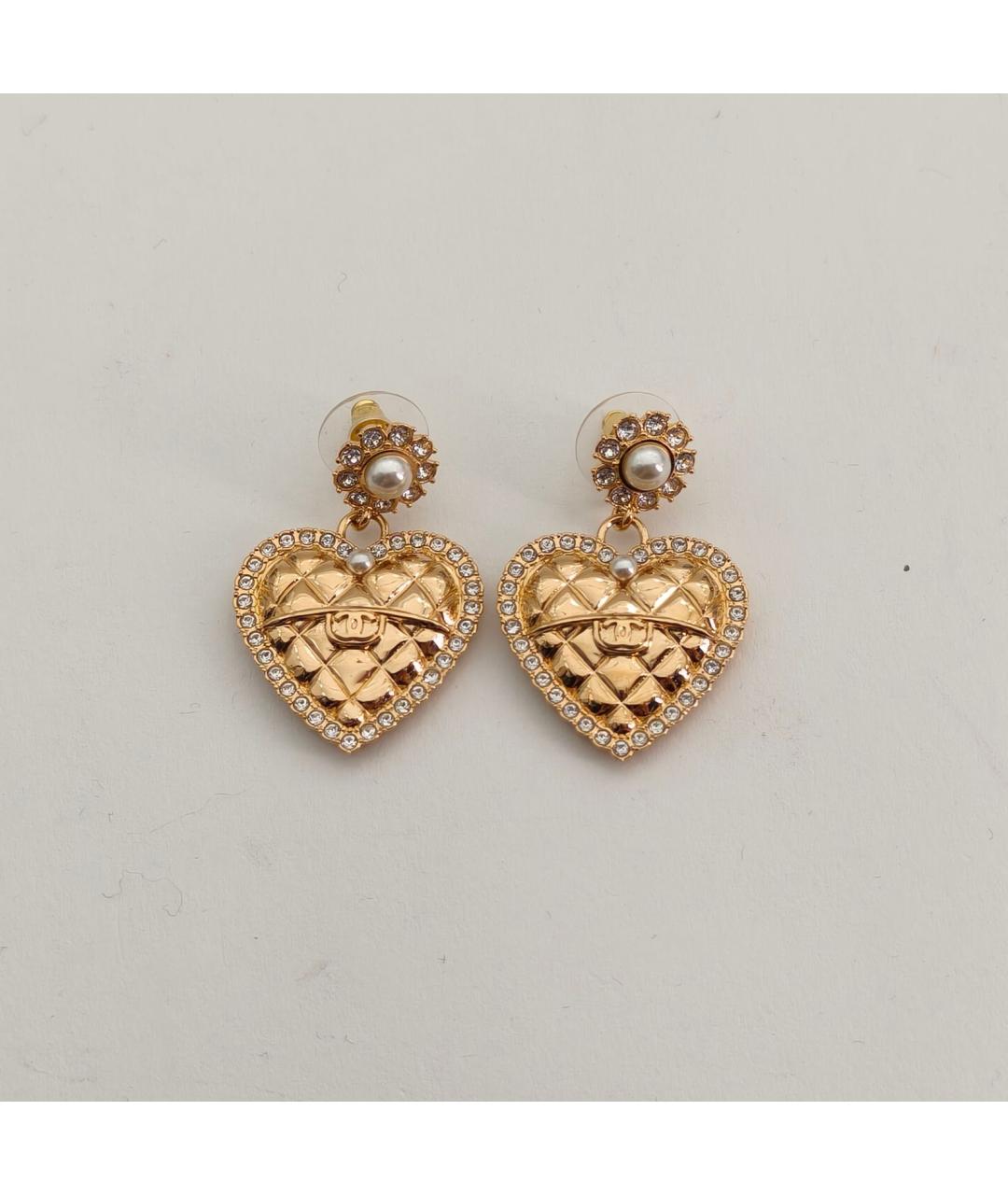 CHANEL Золотые латунные серьги, фото 4