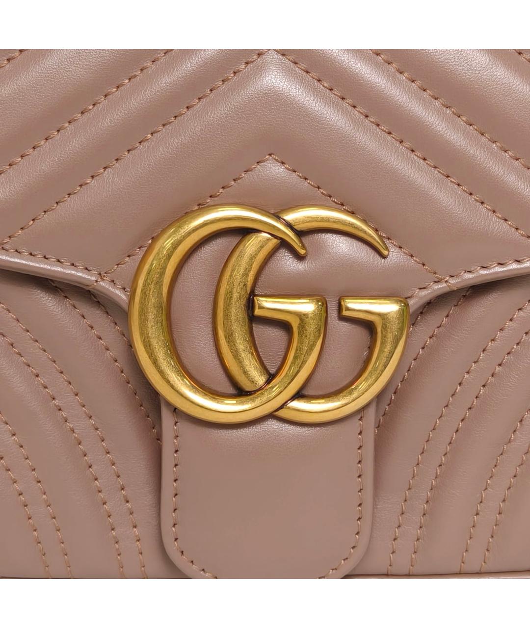 GUCCI Бежевая кожаная сумка через плечо, фото 7