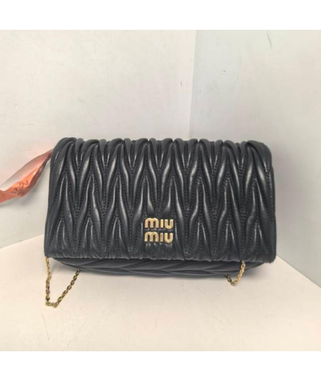 MIU MIU Черная кожаная сумка через плечо, фото 9