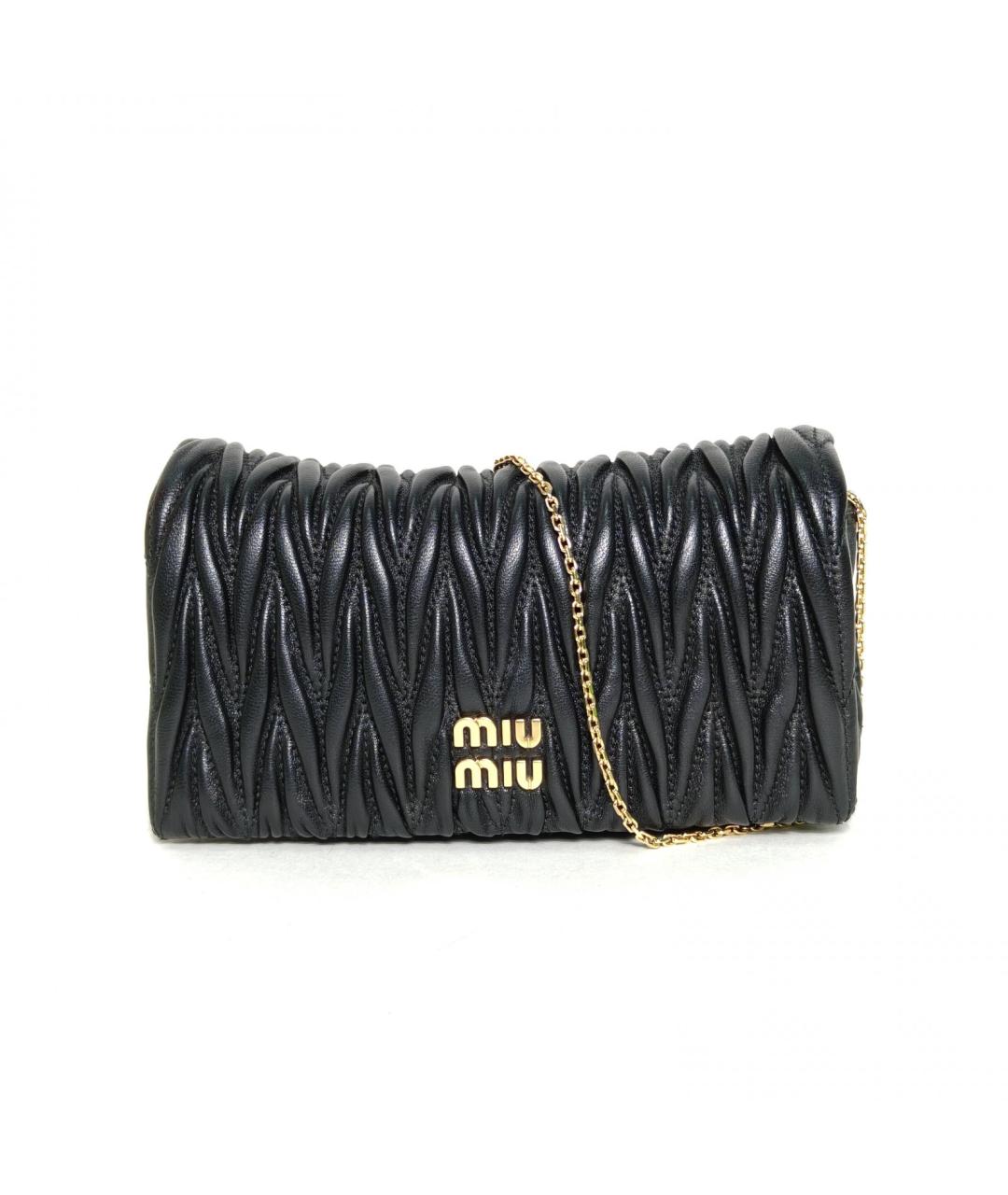 MIU MIU Черная кожаная сумка через плечо, фото 2