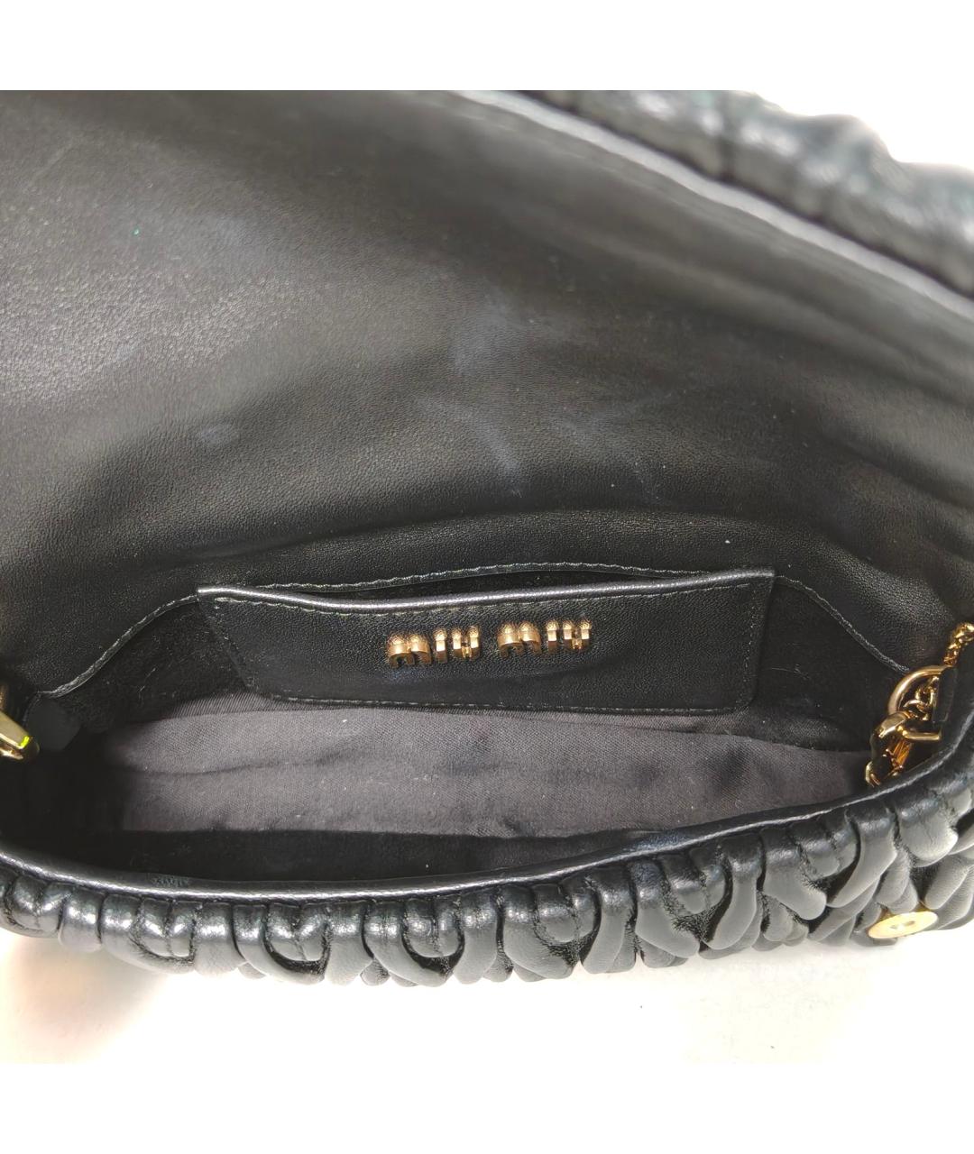 MIU MIU Черная кожаная сумка через плечо, фото 8