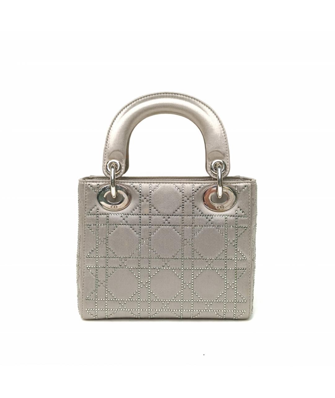 CHRISTIAN DIOR Серебряная кожаная сумка через плечо, фото 4